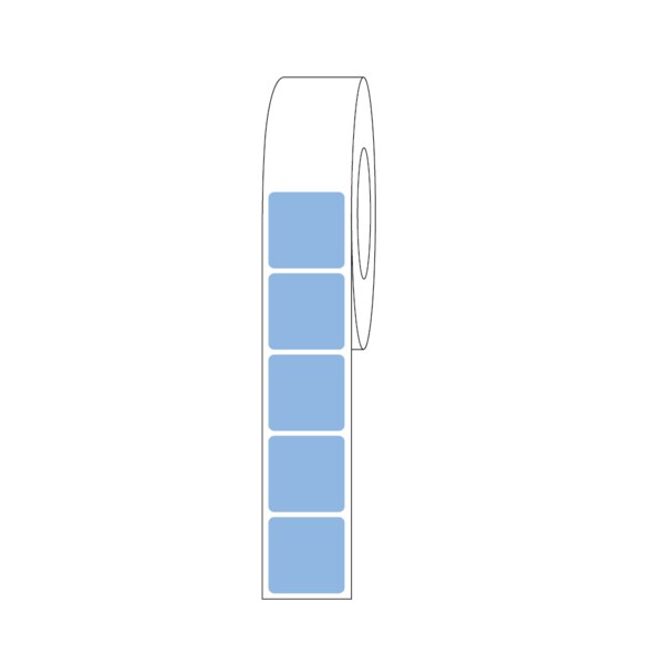 Thermal Transfer Slide Label, 15/16" x 15/16", 1 Across Blue
